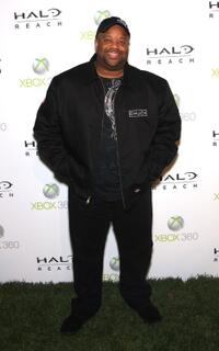 Mark Christopher Lawrence at the launch of XBox 360's "Halo Reach."