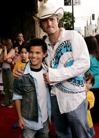 Taylor Lautner and writer-director Robert Rodriguez at the premiere of "The Adventures of Shark Boy and Lava Girl in 3D."