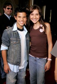 Taylor Lautner and Taylor Dooley at the premiere of "The Adventures of Shark Boy and Lava Girl in 3D."