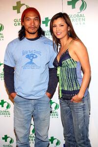 Jason Scott Lee and Kelly Hu at the Global Green USA's Annual Oscar party.