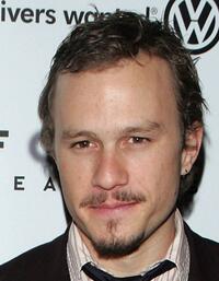 Heath Ledger at the premiere of "Brokeback Mountain."