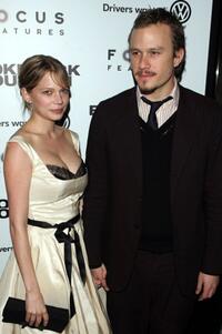 Heath Ledger and Michelle Williams at the premiere of "Brokeback Mountain."