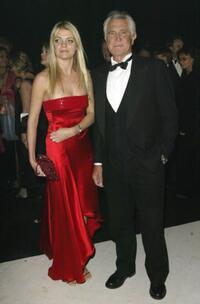 Jemma Kidd and George Lazenby at the world premiere party of "Die Another Day."