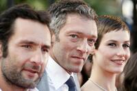 Gilles Lellouche, Vincent Cassel and Cecile de France at the screening of "Indiana Jones and the Kingdom of the Crystal Skull" during the 61st Cannes International Film Festival.