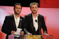 Gilles Lellouche and Jean-Paul Rouve at the Cesar Film Awards 2008.