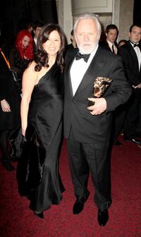 Stella Arroyave and Anthony Hopkins at the after party of the Orange British Academy Film Awards (BAFTAs).