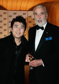 Christopher Lee and his Chinese pianist Lang Lang at the Montblanc VIP Charity Gala.