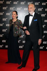 Christopher Lee and his wife Gitte at the Montblanc VIP Charity Gala.
