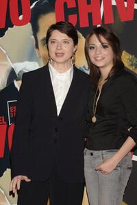 Isabella Rossellini and Stephanie Leonidas at the Italian photocall of "The Feast Of The Goat."