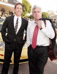 Jerry Seinfeld and Jay Leno at the premiere of "Bee Movie."