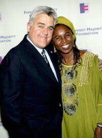 Jay Leno and Hauwa Ibrahim at the Feminist Majority Foundation's Inaugural Global Women's Rights Awards.