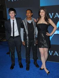 Logan Lerman, Brandon T. Jackson and Alexandra Daddario at the Los Angeles premiere of "Avatar."