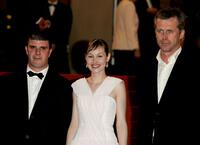 Samuel Boidin, Adelaide Leroux and Bruno Dumont at the premiere of "Flandres" during the 59th International Cannes Film Festival.