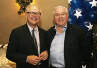 Barry Levinson and James G. Robinson at the Hollywood Roosevelt Hotel for the afterparty at the premiere of Universals "Man of the Year".