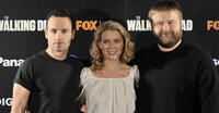 Andrew Lincoln, Laurie Holden and writer Robert Kirkman  at the photocall of "The Walking Dead." 