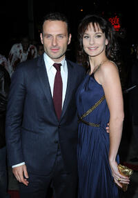 Andrew Lincoln and Sarah Wayne Callies  at the Los Angeles premiere of "The Walking Dead."