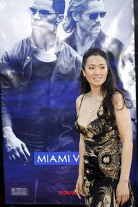 Gong Li at the premiere of the action film "Miami Vice".