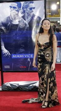 Gong Li at the premiere of the action film "Miami Vice".
