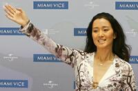 Gong Li at the promotion of the action film "Miami Vice".