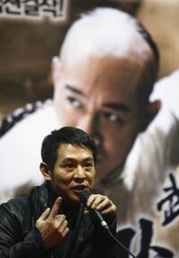Jet Li at the news conference after the premiere of his movie "Fearless".