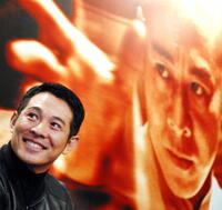 Jet Li at a forum with youths in Hong Kong to promote "Fearless."