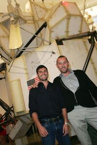Andrew Levitas and Duncan Roy at the opening of Tom Sachs "Space Program."