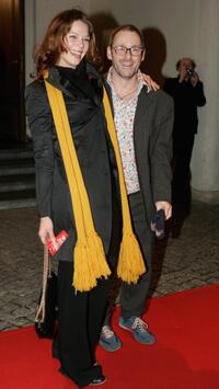 Jessica Schwarz and Director Dani Levy at the Berlin premiere of "Mein Fuehrer."