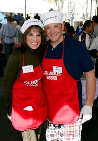 Kate Linder and Ron Lester at the Los Angeles Mission's Easter meal for the homeless.
