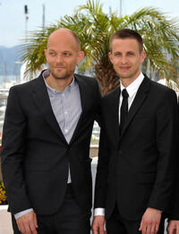 Writer Eskil Vogt and Anders Danielsen Lie at the photocall of "Oslo" during the 64th Cannes Film Festival in France.