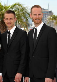 Anders Danielsen Lie and director Joachim Trier at the photocall of "Oslo" during the 64th Cannes Film Festival in France.