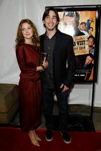 Drew Barrymore and Justin Long at the premiere of "Vince Vaughn's Wild West Comedy Show."