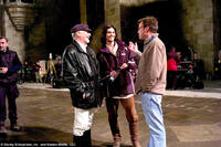 Douglas Gresham, Ben Barnes and Mark Johnson on the set of "The Chronicles of Narnia: Prince Caspian."