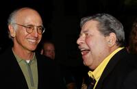 Jerry Lewis and Larry David at the California premiere of "The Nutty Professor".