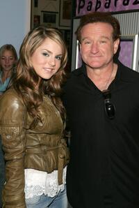 Joanna 'Jojo' Levesque and Robin Williams at the MTV's Total Request Live.