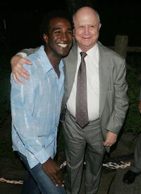 Norm Lewis and producer Jerry Schoenfeld at the after party of the opening of "Two Gentlemen Of Verona" in New York.