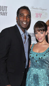 Norm Lewis and Leslie Kritzer at the after party of the Broadway Opening Night of "Sondheim on Sondheim" in New York.