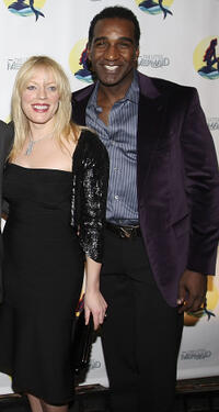 Sherie Rene Scott and Norm Lewis at the after party of the Broadway Opening Night of "The Little Mermaid" in New York.