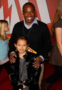 Phill Lewis and guest at the premiere of "Bolt."