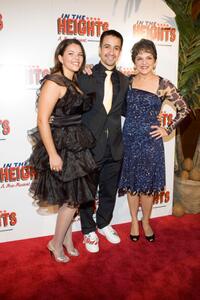 Vanessa Napal, Lin-Manuel Miranda and Priscilla Lopez at the after party of the opening night of "In The Heights."