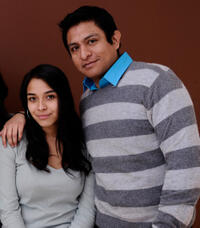 Venecia Troncoso and Omar Leyva at the portrait session of "Mosquita Y Mari" during the 2012 Sundance Film Festival.