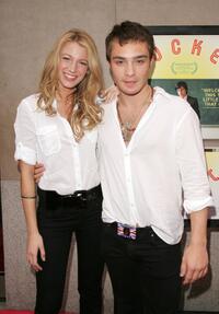 Blake Lively and Ed Westwick at the premiere of "Rocket Science."