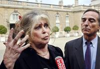 Brigitte Bardot at the Elysee Palace.