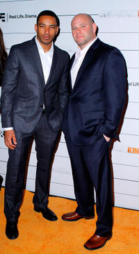Laz Alonso and Domenick Lombardozzi at the New York premiere of "Breakout Kings."