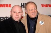 Domenick Lombardozzi and John Doman at the HBO premiere of "The Wire."