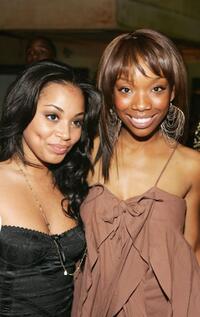 Lauren London and Brandy at the premiere of "ATL."