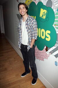 Justin Long during MTV's Total Request Live in N.Y.