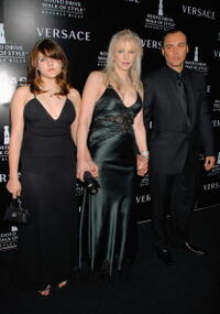 Frances Bean Cobain, Courtney Love and David LaChapelle at the Rodeo Drive Walk of Style Awards.