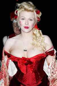 Courtney Love at the party following Matt Lucas and Kevin McGee's civil partnership ceremony.