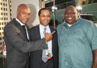 Damon Lee, Chuck Bush and Faizon Love at the premiere of "Who's Your Caddy."
