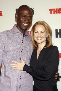Lance Reddick and Deirdre Lovejoy at the premiere of "The Wire."